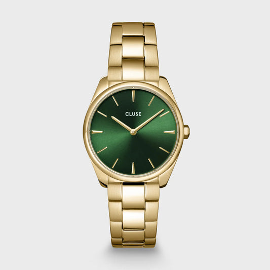 Orologio Cluse Féroce Piccolo Verde e color Oro - CW11217